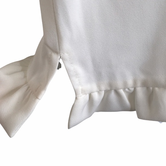 JADE Ruffle V-Neck Sleeveless Top White - Picture 10 of 10